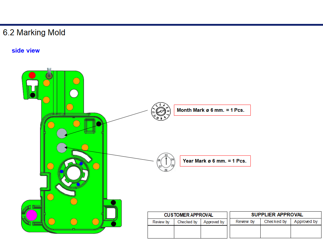 Export Mold Engraving & Part Mark Drawing No.2