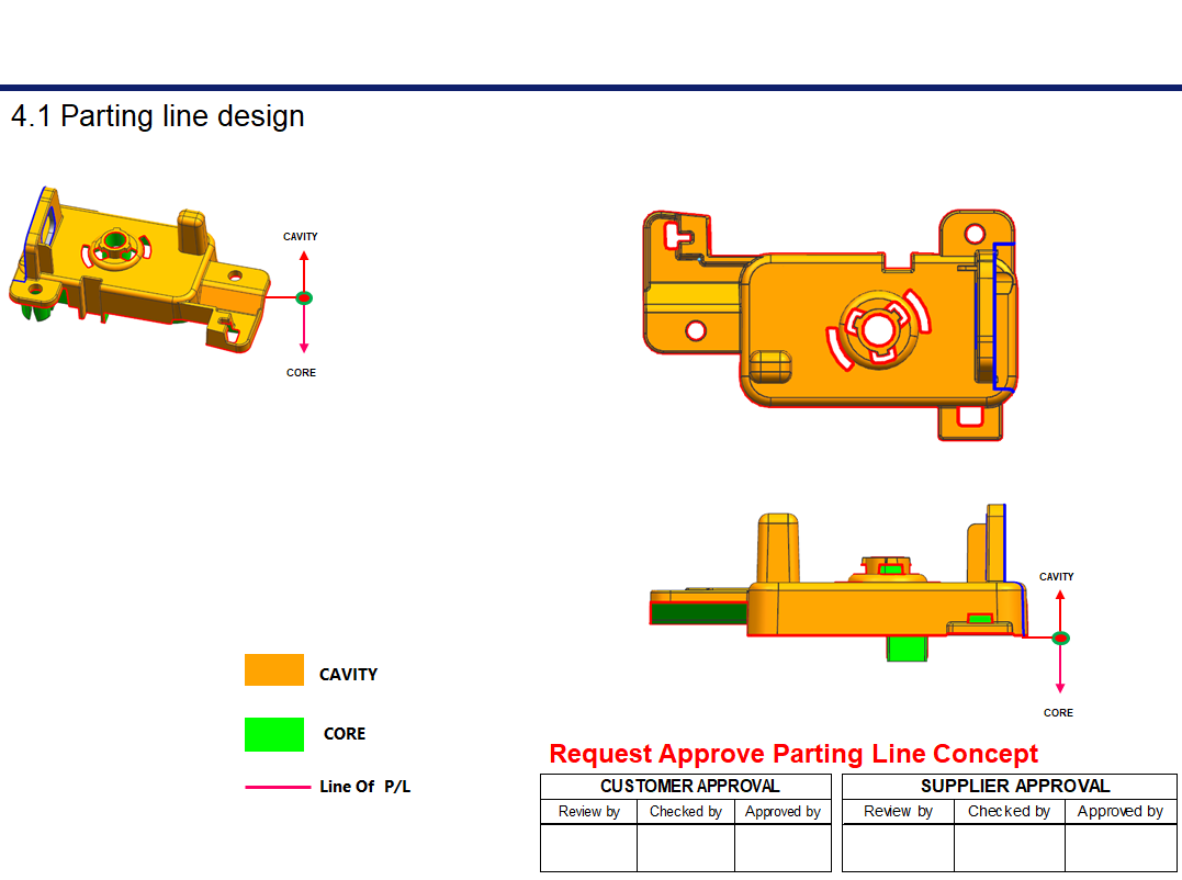 Injection Mold Parting Line Design Drawing No.1