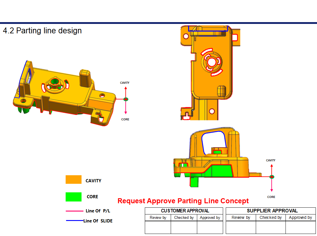 Injection Mold Parting Line Design Drawing No.2