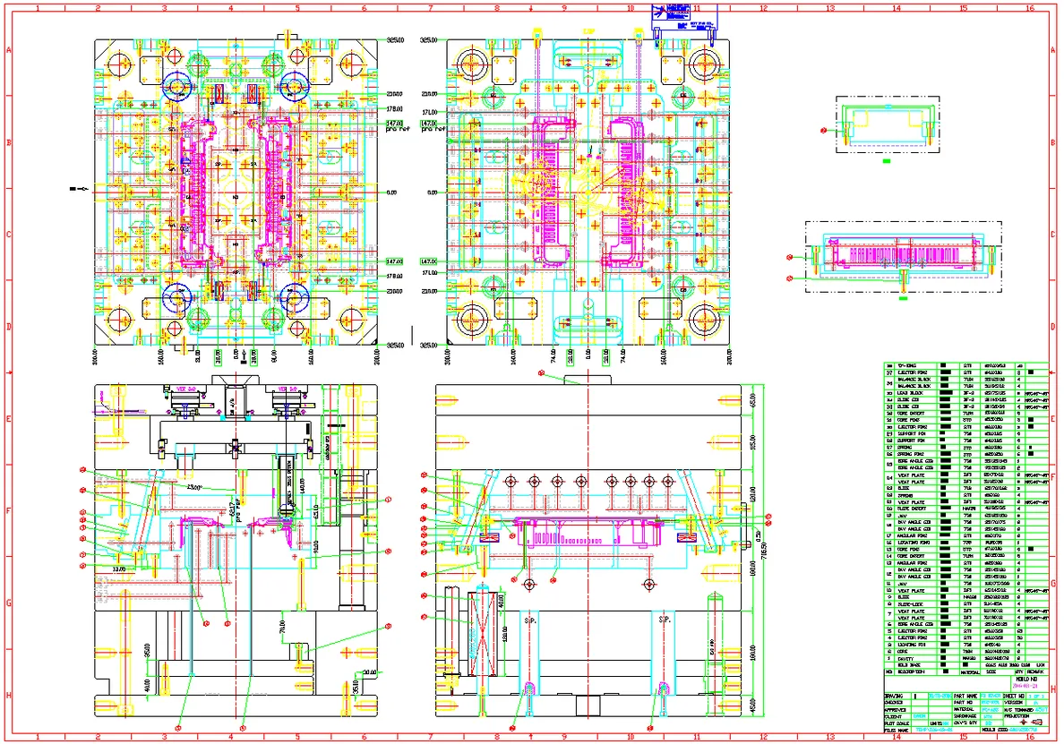 Export Mold 2D Assembly Drawing Design