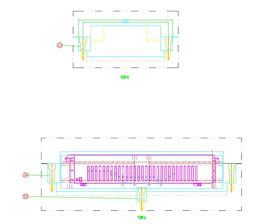 Slider Side View of 2D Assembly Drawing