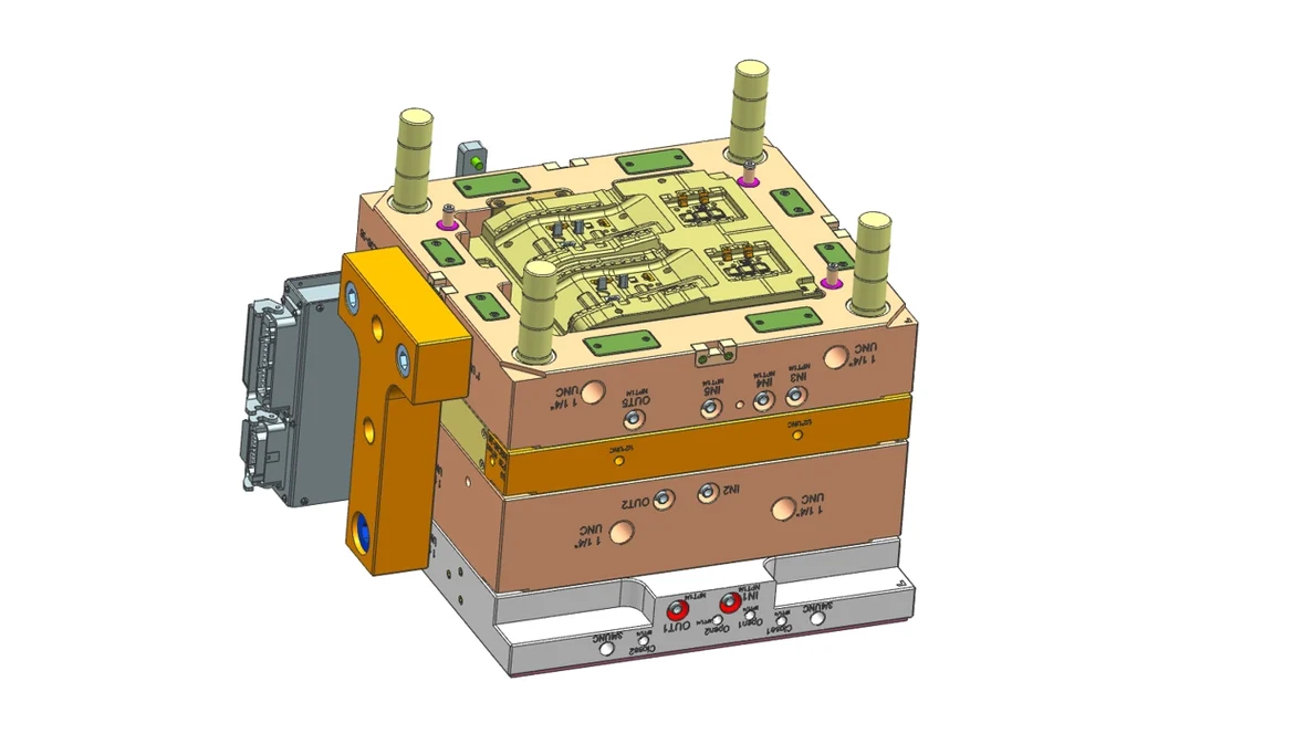 Cavity Side Assembly 3D Drawing for US UNC Standard Mold